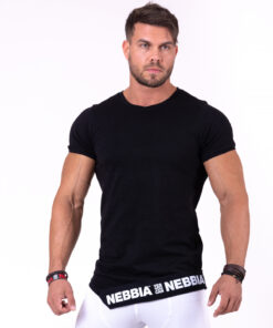 Чорна футболка NEBBIA Be rebel! 140