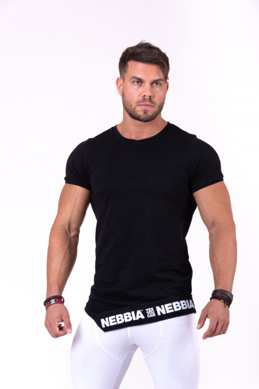 Чорна футболка NEBBIA Be rebel! 140
