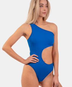 BLUE ONE SHOULDER ASYMMETRICAL MONOKINI 459