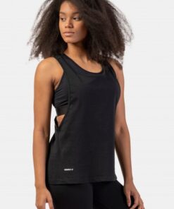 Майка Sleeveless Loose Cross Back Tank Top "Feeling Good" Black 419