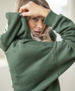 ХУДІ LOOSE FIT CROP HOODIE ICONIC DARK GREEN 421