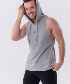 Майка Nebbia Fitness Tank top with a hoodie Light Grey 323