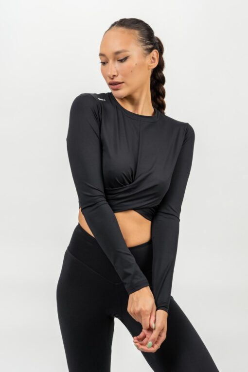 Топ Cropped Long Sleeve Top ELEVATED Black 468 - Зображення 10