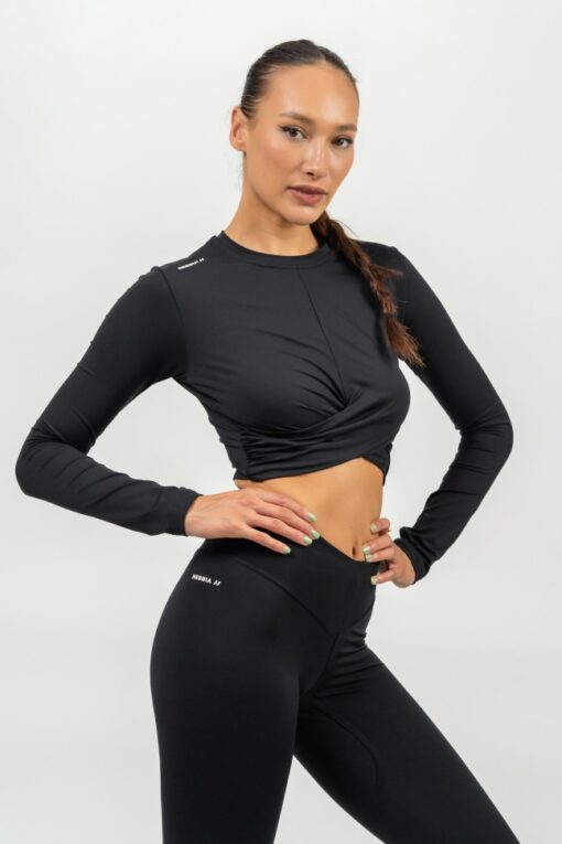 Топ Cropped Long Sleeve Top ELEVATED Black 468 - Зображення 8
