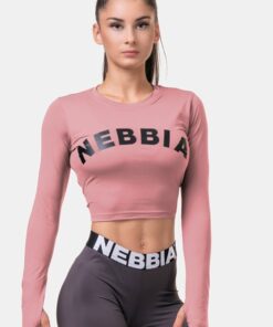 Топ Long Sleeve Thumbhole Sporty Crop Top Old Rose 585