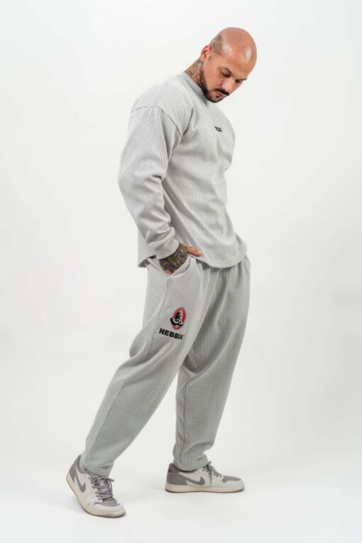 Кофта Nebbia Oversized Crew neck Sweatshirt SIGNATURE Light Grey 703 - Зображення 5