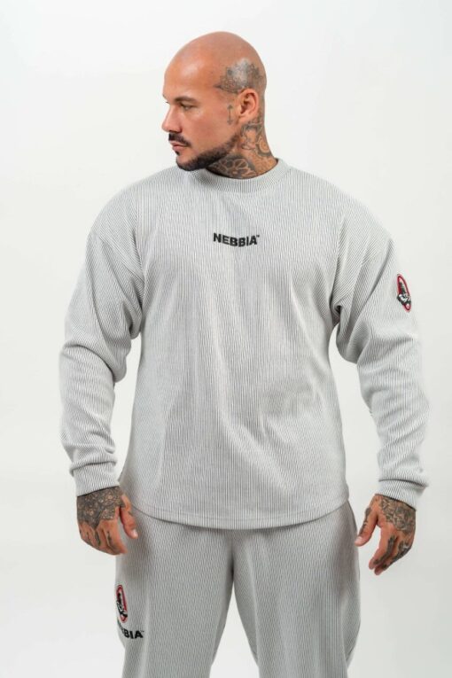 Кофта Nebbia Oversized Crew neck Sweatshirt SIGNATURE Light Grey 703