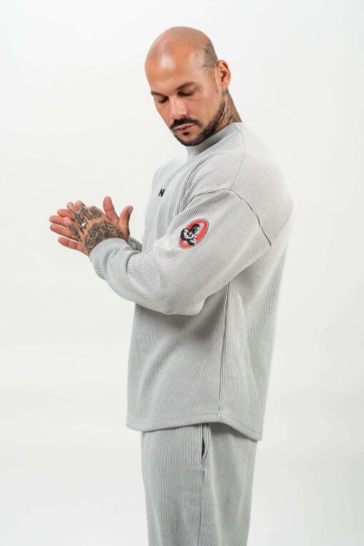 Кофта Nebbia Oversized Crew neck Sweatshirt SIGNATURE Light Grey 703 - Зображення 2