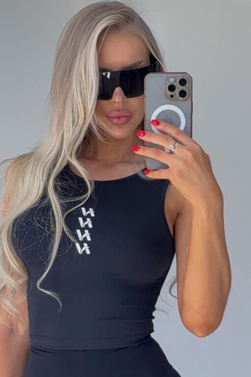 Майка Cropped Tank Top CONFIDENCE Black 476 - Зображення 3