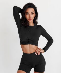 Топ Cropped Long Sleeve Top ELEVATED Black 468