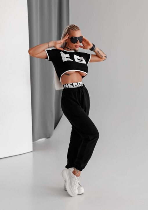 Топ Nebbia Oversized crop top GAME ON Black 610 - Зображення 6