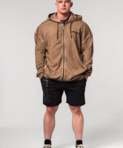 Кофта Nebbia Washed-off Zip Up Hoodie GYM BRO Light Brown 362