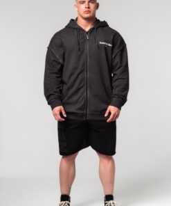 Кофта Nebbia Washed-off Zip Up Hoodie GYM BRO Black 362