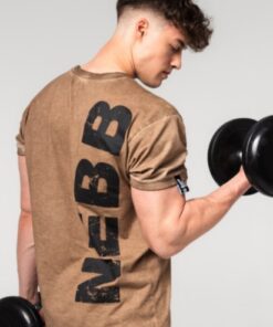 Футболка Nebbia Washed-off Cotton T-shirt MAX OUT Light Brown 357