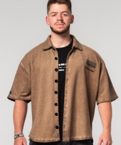 Сорочка Nebbia Washed-off Oversized Shirt 90s THROWBACK Light Brown 347