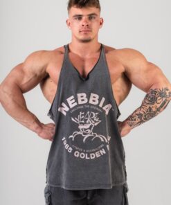 Майка Nebbia Washed Muscle Back Stringer GOLDEN AGE Black 791