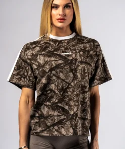 Футболка relaxed fit NEBBIA POWER 894 Попелясто-коричневий камуфляж