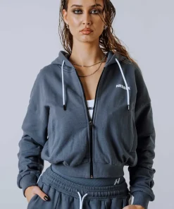 Худі на блискавці з капюшоном NEBBIA POWER 895 Сірий