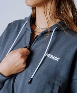 Худі на блискавці з капюшоном NEBBIA POWER 895 Сірий - Зображення 5